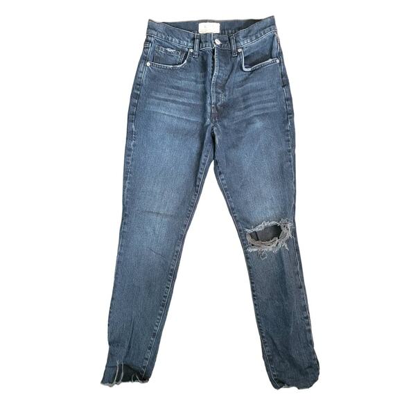 We The Free Denim Skinny Jeans Distressed Dark Wash Size 28 - Picture 1 of 8